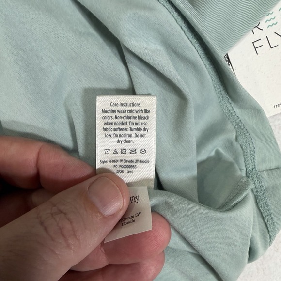 NWT Free Fly Elevate Lightweight Pullover Hoodie Ocean Mist Green Womens Large - Picture 7 of 7